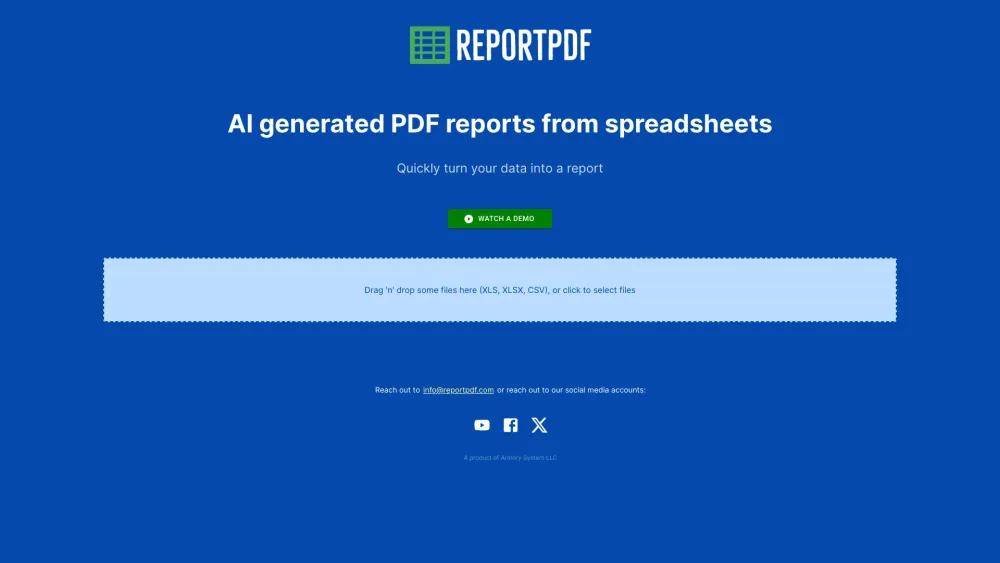 ReportPDF: AI Tool Converts Spreadsheets into PDF Reports Effortlessly