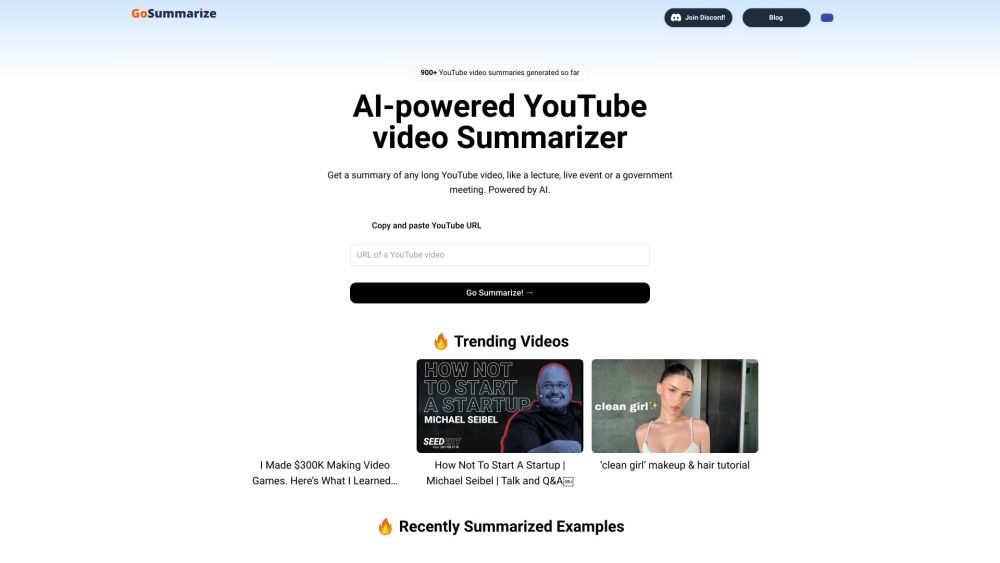 Go Summarize: Free YouTube Summarizer with ChatGPT - Quick & Easy