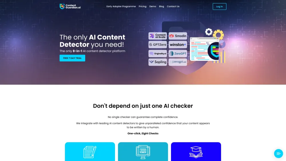 Content Guardian: Only 8-in-1 AI Content Detector Platform Worldwide