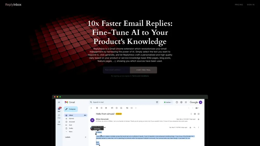 ReplyInbox: Automate Email Replies Using AI from Your Sources