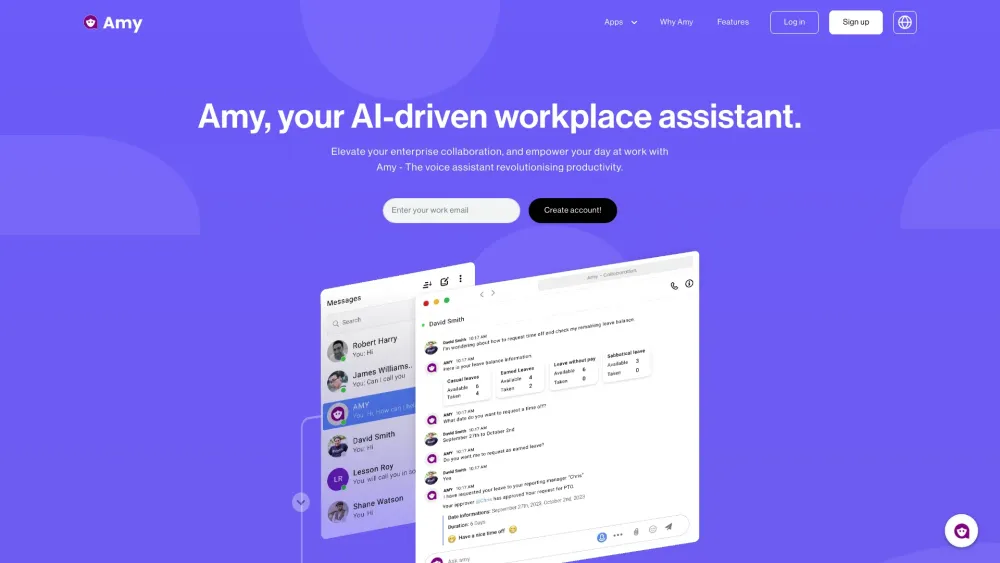 Amy.pro : Enterprise Collaboration and Advanced Workplace Assistant