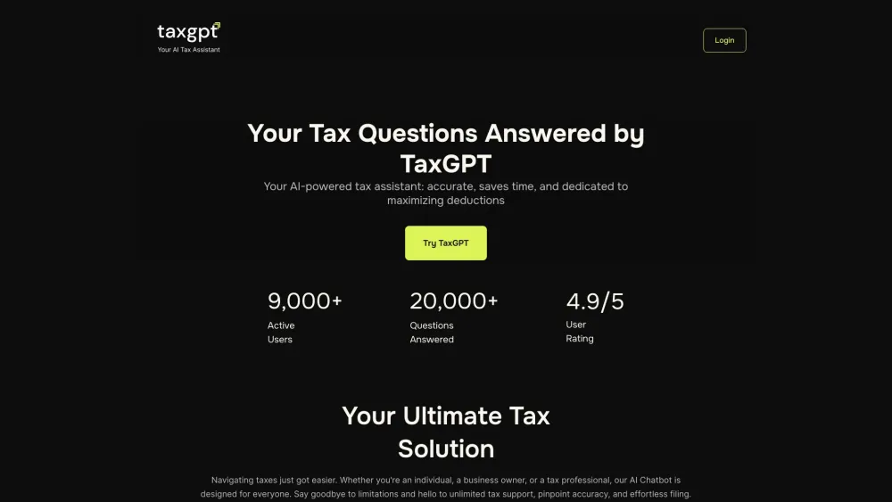 TaxGPT: Your AI Tax Assistant, File Taxes Economically