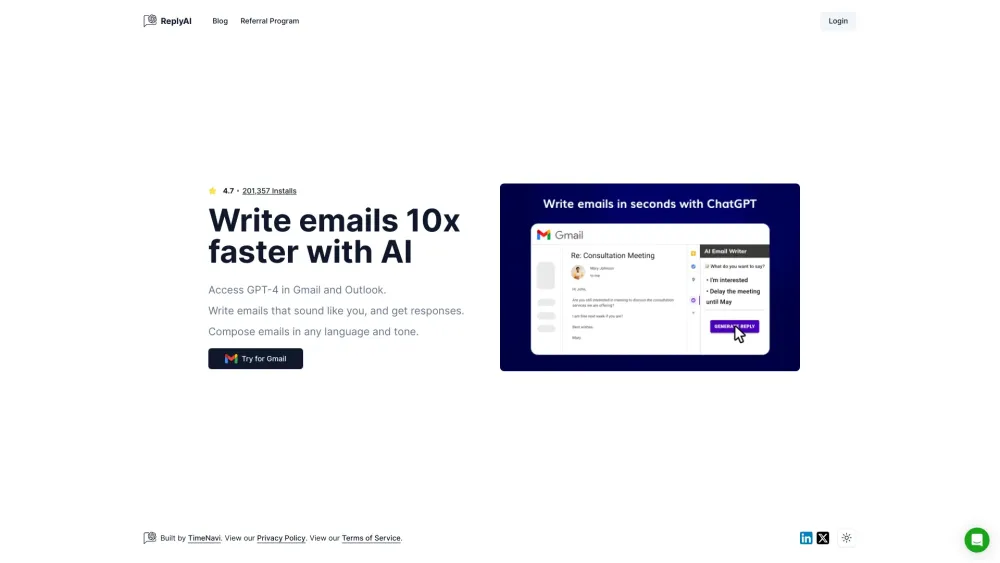 ReplyAI: GPT-Driven Emails, Any Language, GPT-Vision, Context-Aware