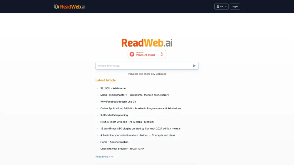 ReadWeb.ai: Translate, Share Web Pages in 10 Languages