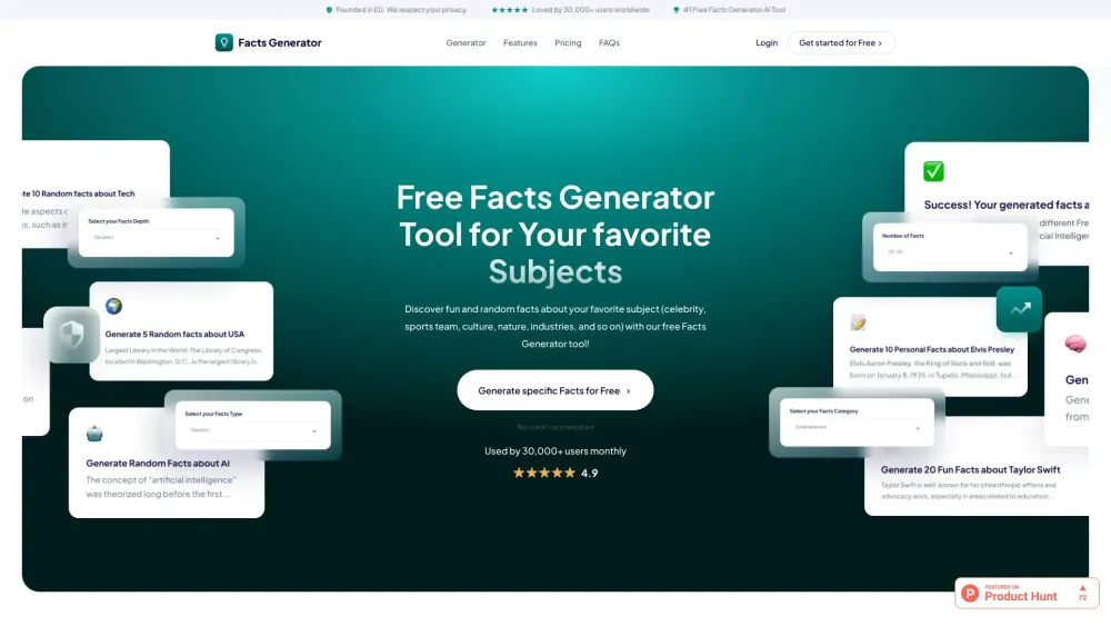 Facts-Generator.com: Free Fun Tool for Random Subject Facts Discovery