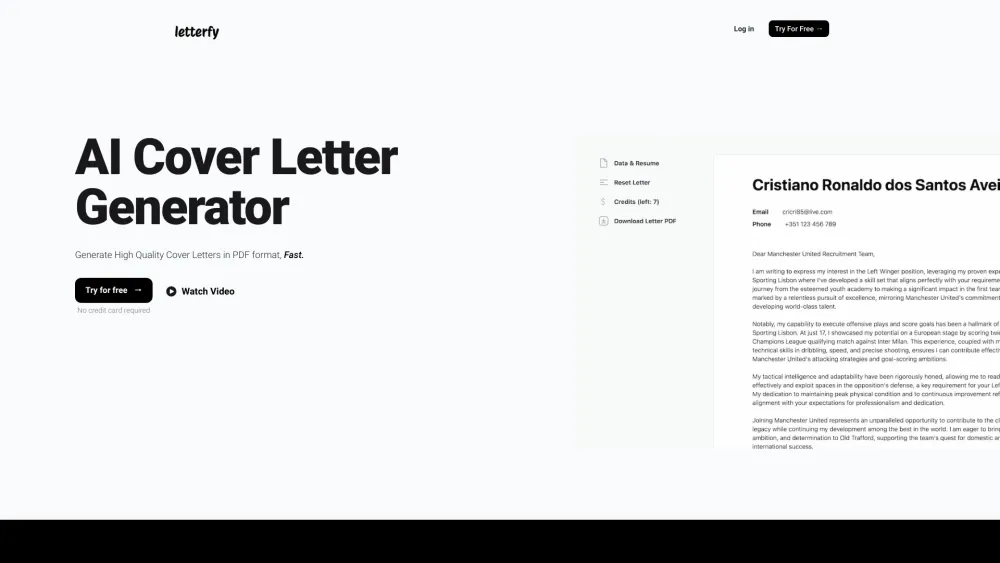 Letterfy: Quick, High-Quality PDF Cover Letter Generation, Fast