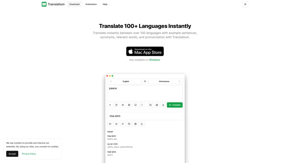 Translatium: Efficient Translation App for macOS, Windows