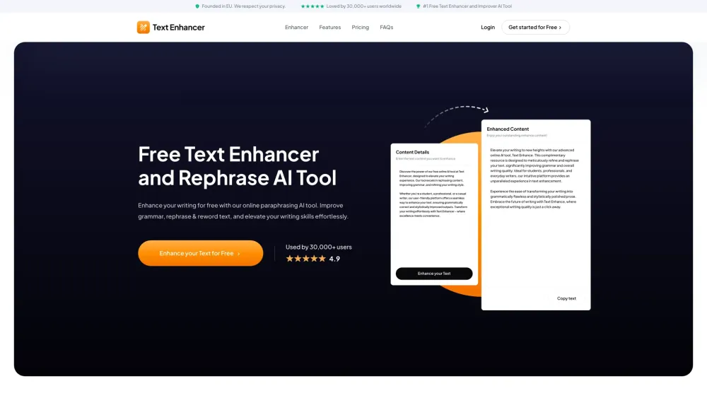 Text-Enhancer.com : Upgrade Text Content in Seconds for Free - Enhance Now