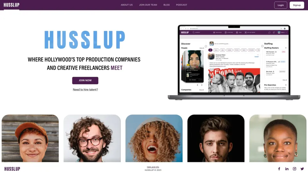 HUSSLUP: Connect Creative Freelancers with Entertainment Firms