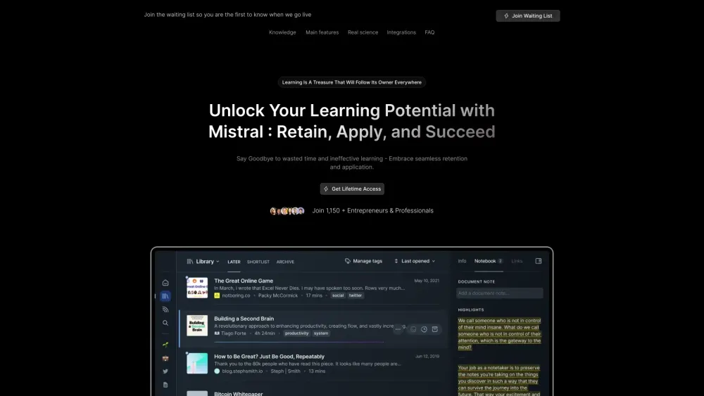 Mistral: Enhance Knowledge Retention for Lifelong Success