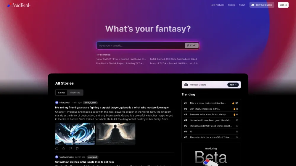 MidReal: AI Platform for Creating Interactive Stories