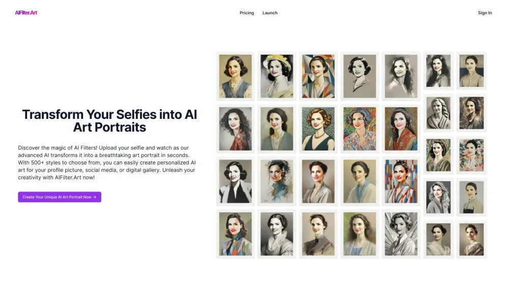 AIFilter.Art: Generate Stunning AI Art Portraits from Your Selfies