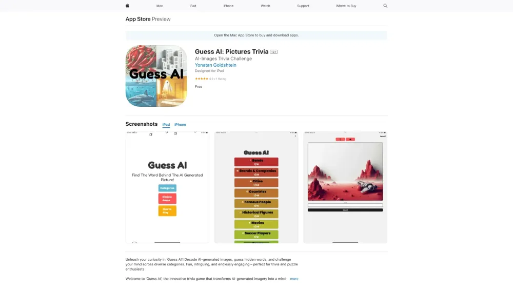 Guess AI: Trivia App, AI Image Guessing Adventure