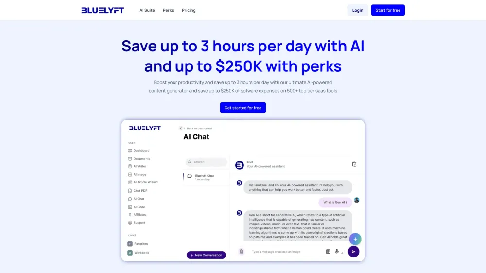 Bluelyft: AI Content Gen for Freelancers & Startups : Adv Tools