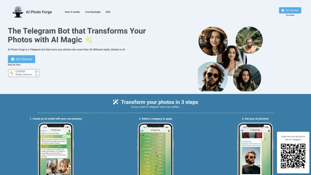 AI Photo Forge: Transform Your Photos with AI Telegram Bot