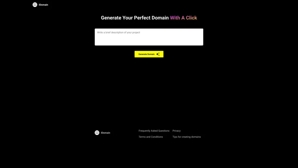 IDomain : Generate Your Perfect Domain With A Click