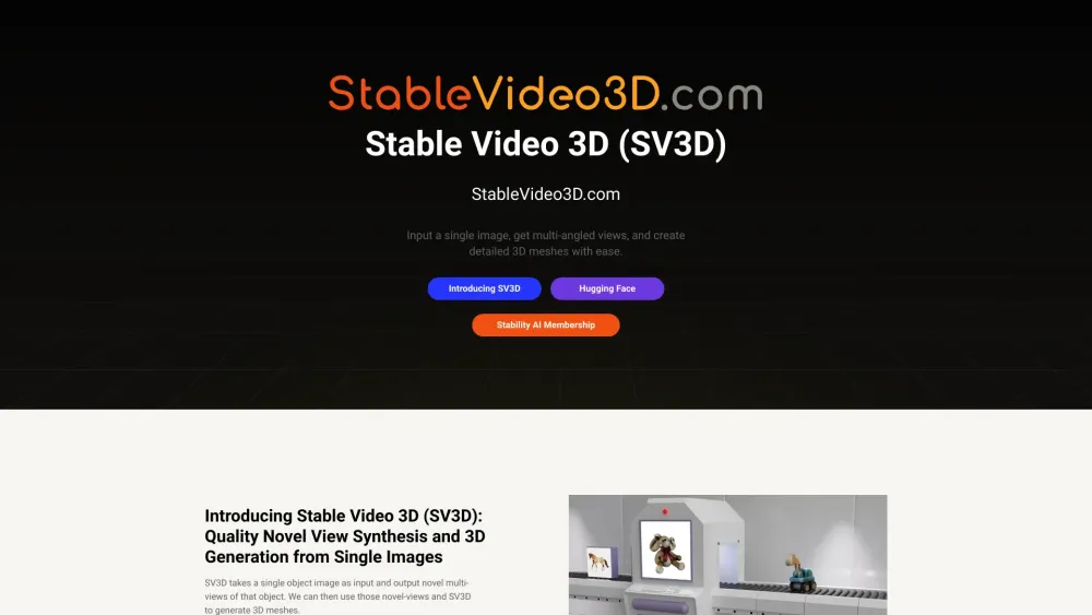 Stable Video 3D: 3D Video & Mesh Creation from Single Image