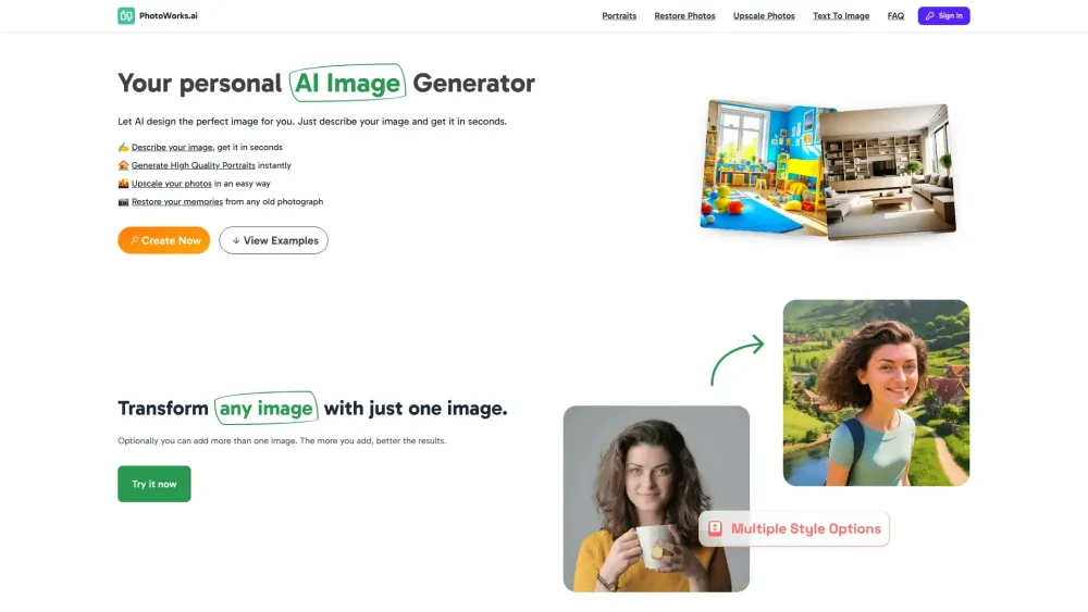 PhotoWorks.ai: Your Ultimate AI Photo Generator - All-in-One Tool