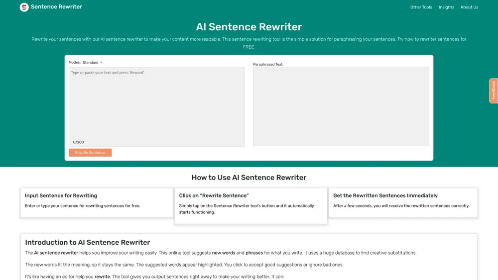 AI Sentence Rewriter: Free, Powerful Text Enhancement with AI