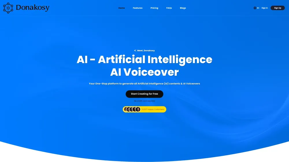 Donakosy: AI Tech for Content, Voiceover, Image, Text, Code