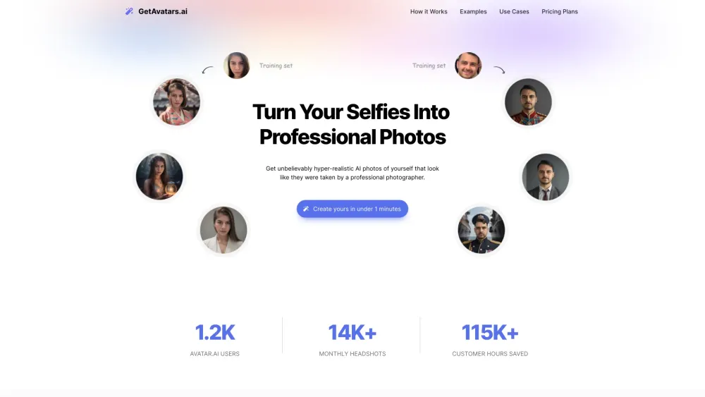 GetAvatars.ai: Transform Selfies into Pro Photos in 1 Minute