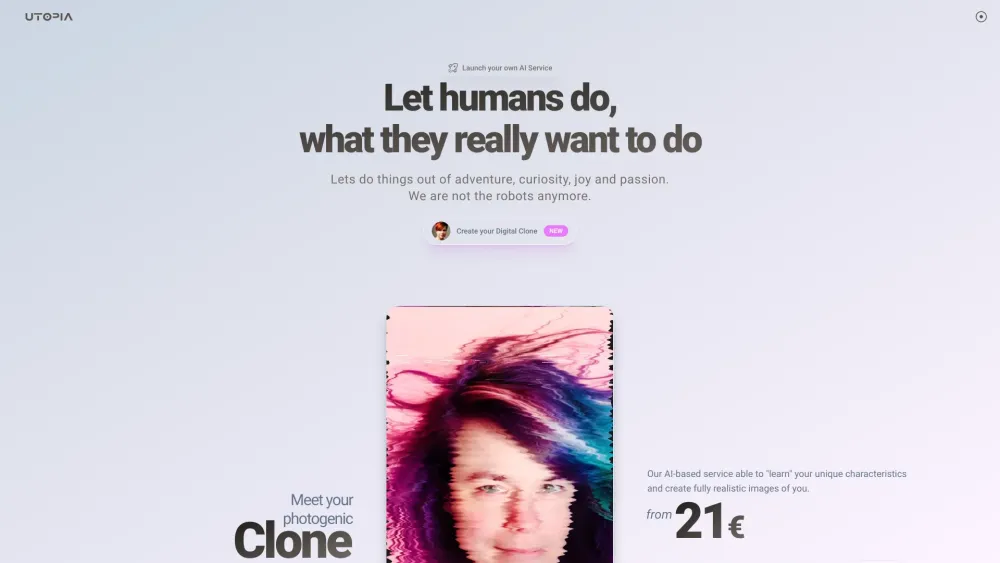 Utopia Express: AI Service Creating Realistic Personal Images