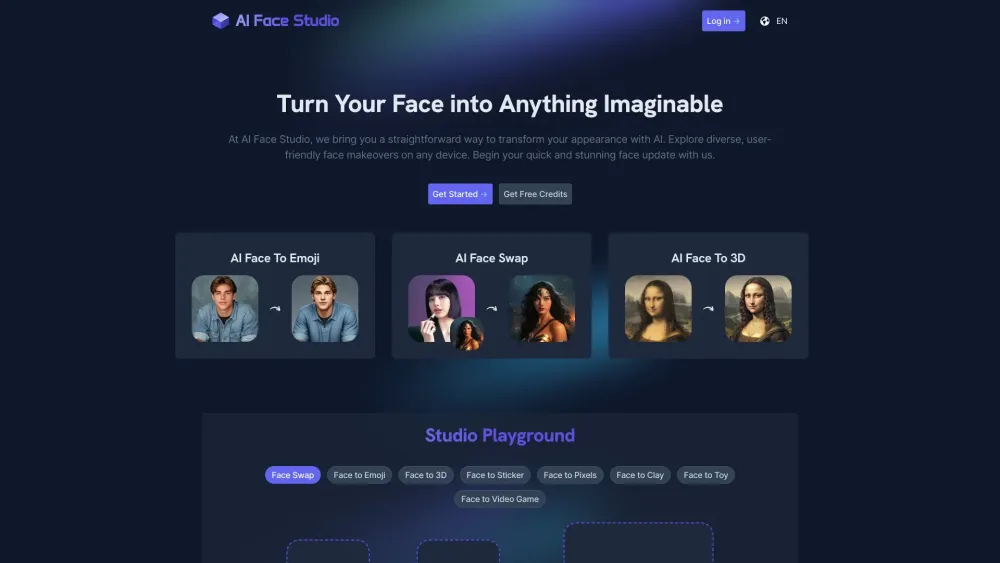 AI Face Studio: Transform Selfies into 3D, Pixel Art, Clay & More