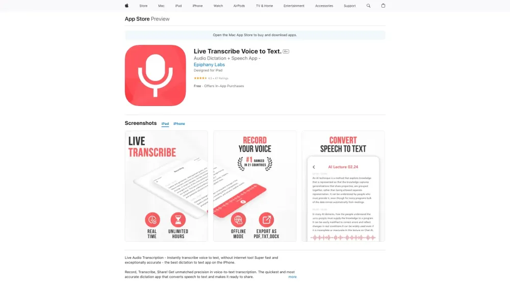 Dictate4Me: Voice to Text Transcription for iPhone, iPad, and Mac