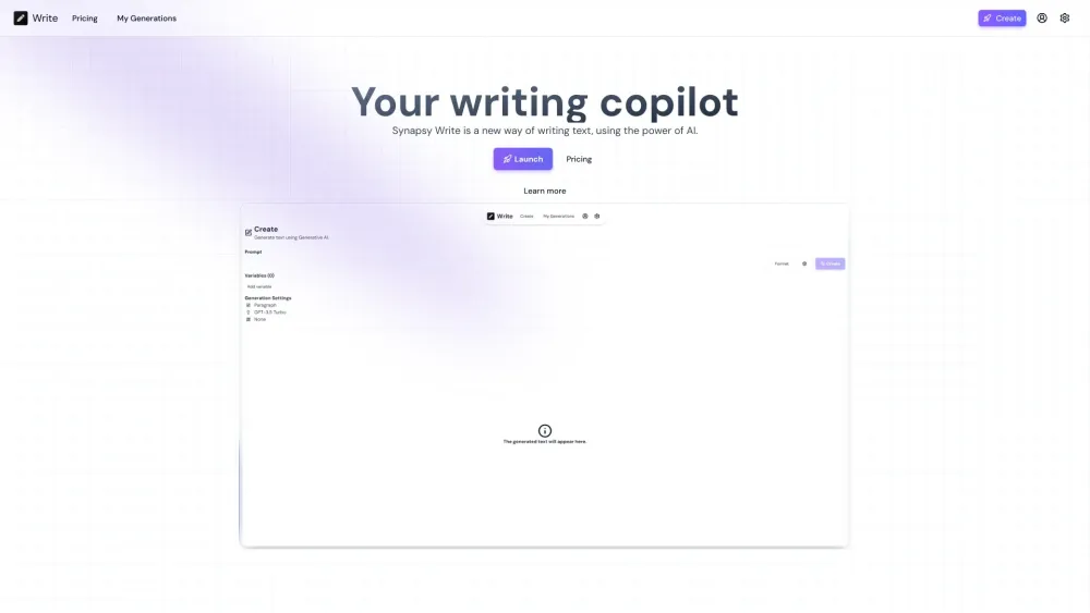 Synapsy Write: AI-Powered Innovation for Text Content Creation : New Way