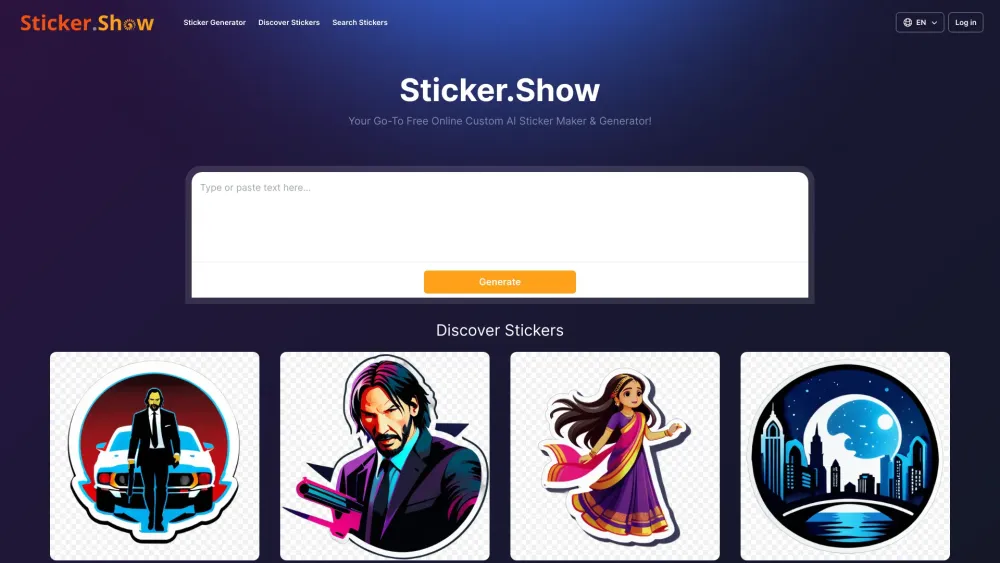 Sticker.Show: Free AI Online Custom Sticker Maker & Generator!