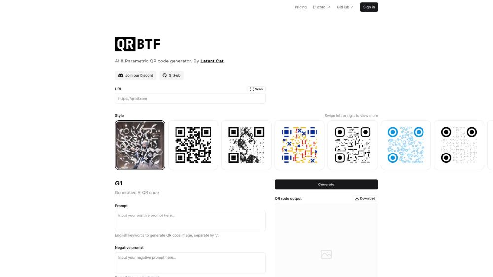 QRBTF - AI QR Code Generator: Efficient AI & Parametric Code Creation