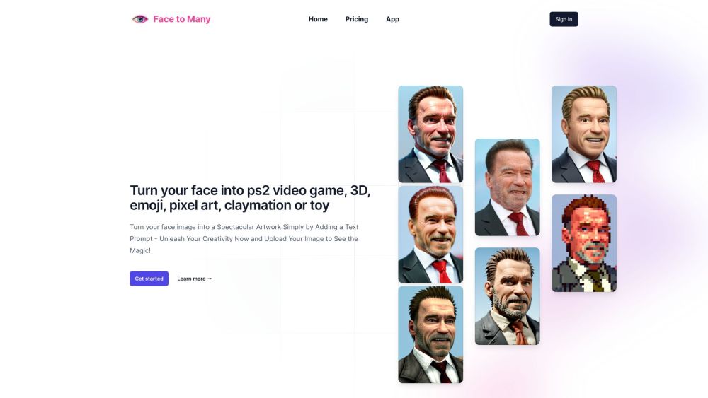 Face to Many: PS2 Filter for 3D, Emoji, Pixel Art, Game Styles