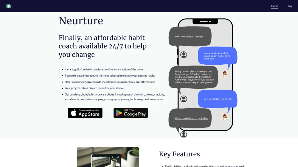 Neurture: AI Chat for Habit Change, Meditations & Plans