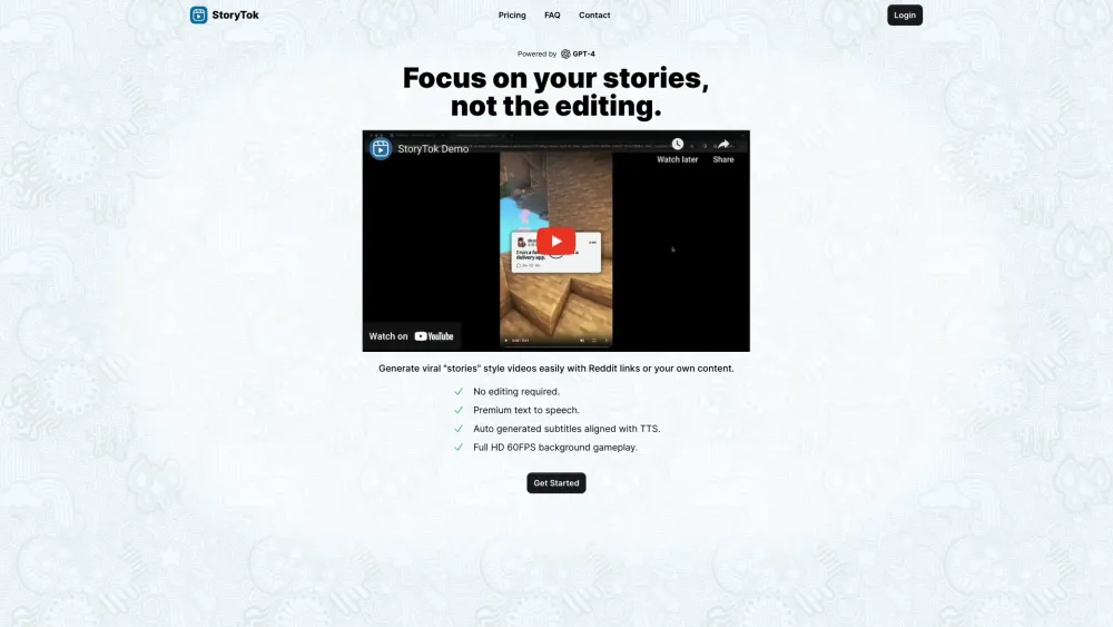 StoryTok: Generates Viral Format Vertical Videos Easily and Efficiently