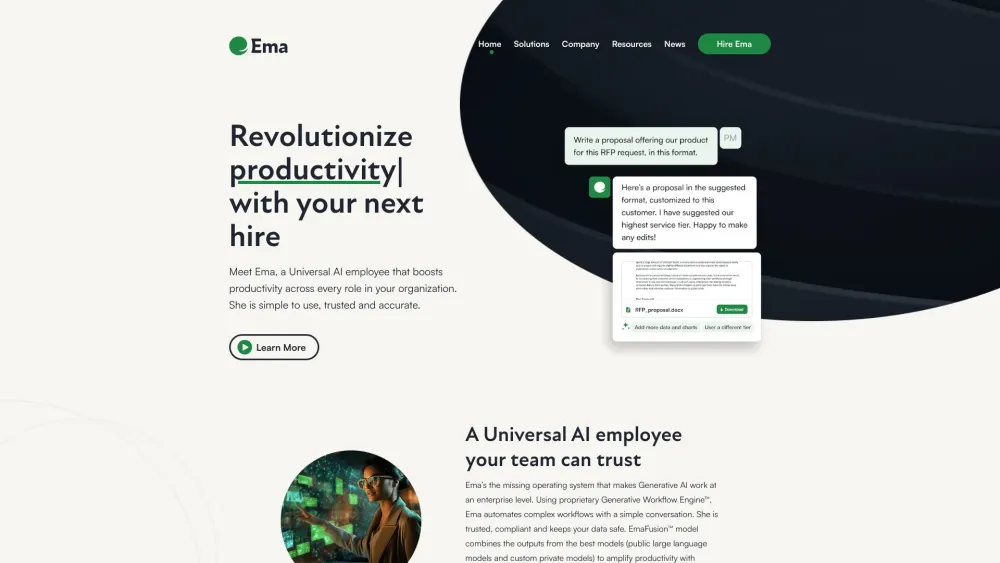 Ema - Universal AI Employee: Task Automation, Versatile, Trusted