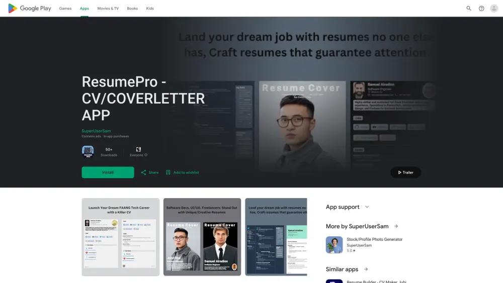 ResumePro: Craft FAANG Standard Resumes/Cover Letters - Create FAANG Quality