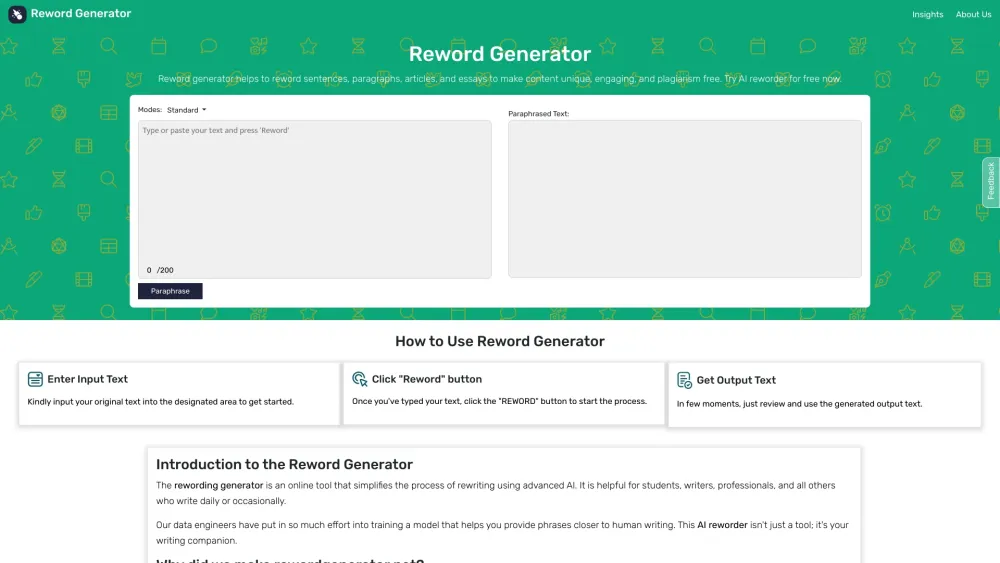 Reword Generator: Online Tool for Unique, Plagiarism-Free Content