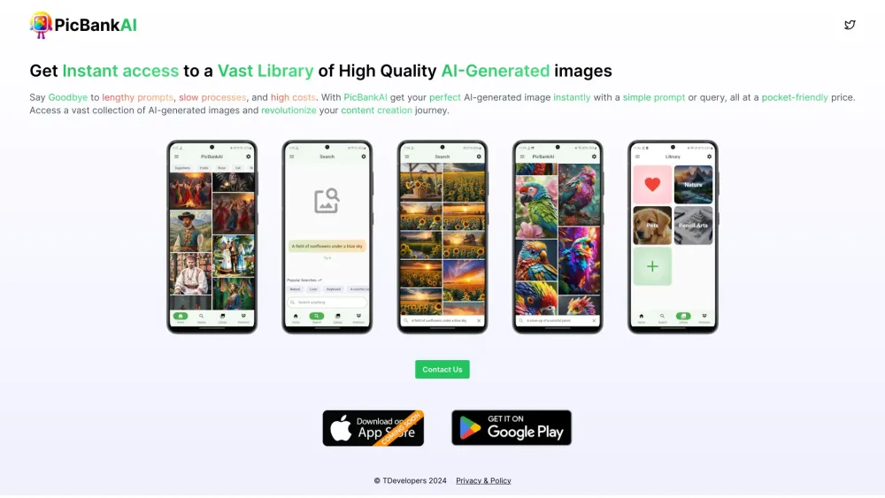 PicBankAI: Instant Access to High-Quality AI-Generated Image Library