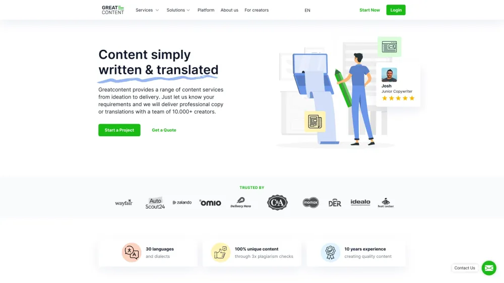 Greatcontent: AI & Human Texts, 30+ Languages, Freelancers