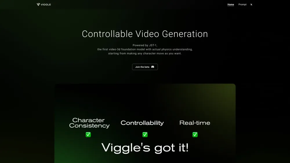 Viggle : Video Generation & Character Movement Control