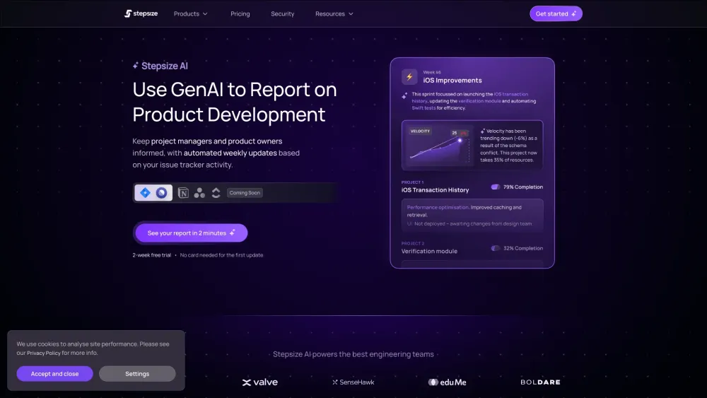 Stepsize AI: Jira Data, AI Reports, Dev Metrics, Actionable Insights