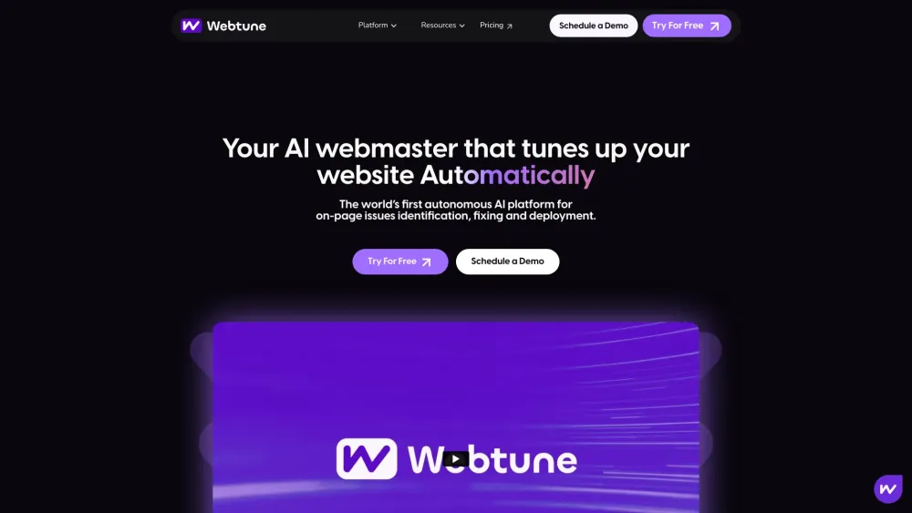 Webtune: Autonomous Site Management & Performance Optimization