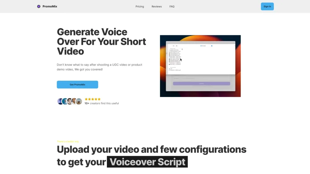 PromoMix: Generate Scripts & Voiceovers for Your Short Videos