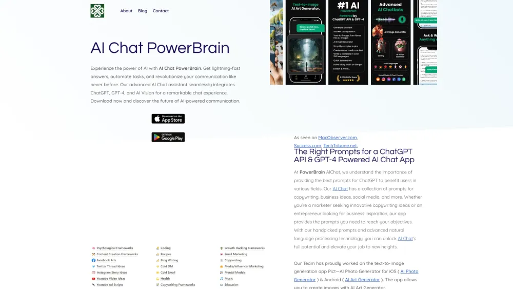 AI Chat PowerBrain: Unleash Creativity & Knowledge Superpower