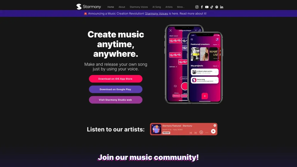 Starmony : Create & Enjoy Music in Minutes Effortlessly