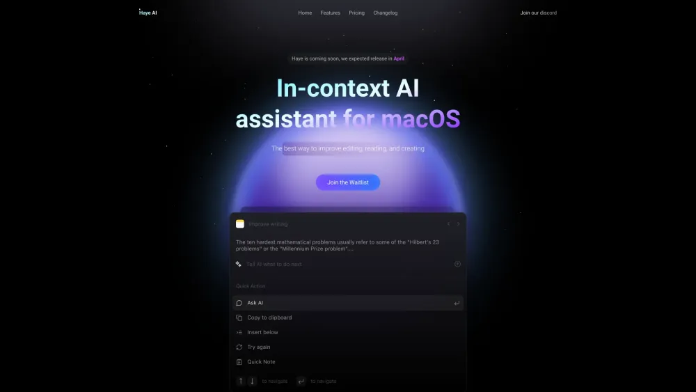 Haye AI: macOS AI Assistant for Reading, Translation, Writing