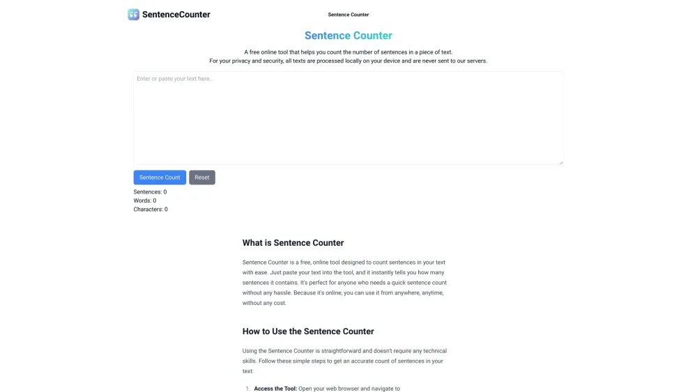 SentenceCounter : Swift, Accurate Text Sentence Counting Tool