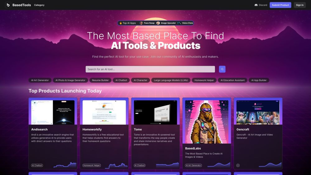 BasedTools AI : Comprehensive AI Tools & Products - Premier Destination