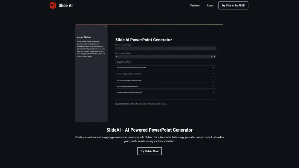 SlideAI: AI-Powered Tool for Custom Content Presentations