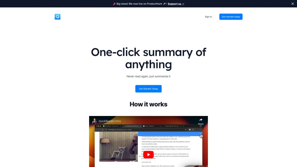 QuickReadAI: Webpage Summarization & Chat - Summarize & Chat with Any Page